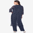 Plus Size 3-Piece Allover Lace Duster Pant Set &ndash; Formal Wear image number null