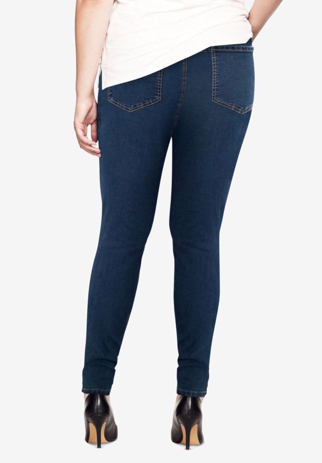 Mid-Rise Stretch Denim Pull-On 4 Pocket Jeggings image number 2