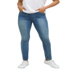 Mid-Rise Stretch Denim Pull-On 4 Pocket Jeggings image number null