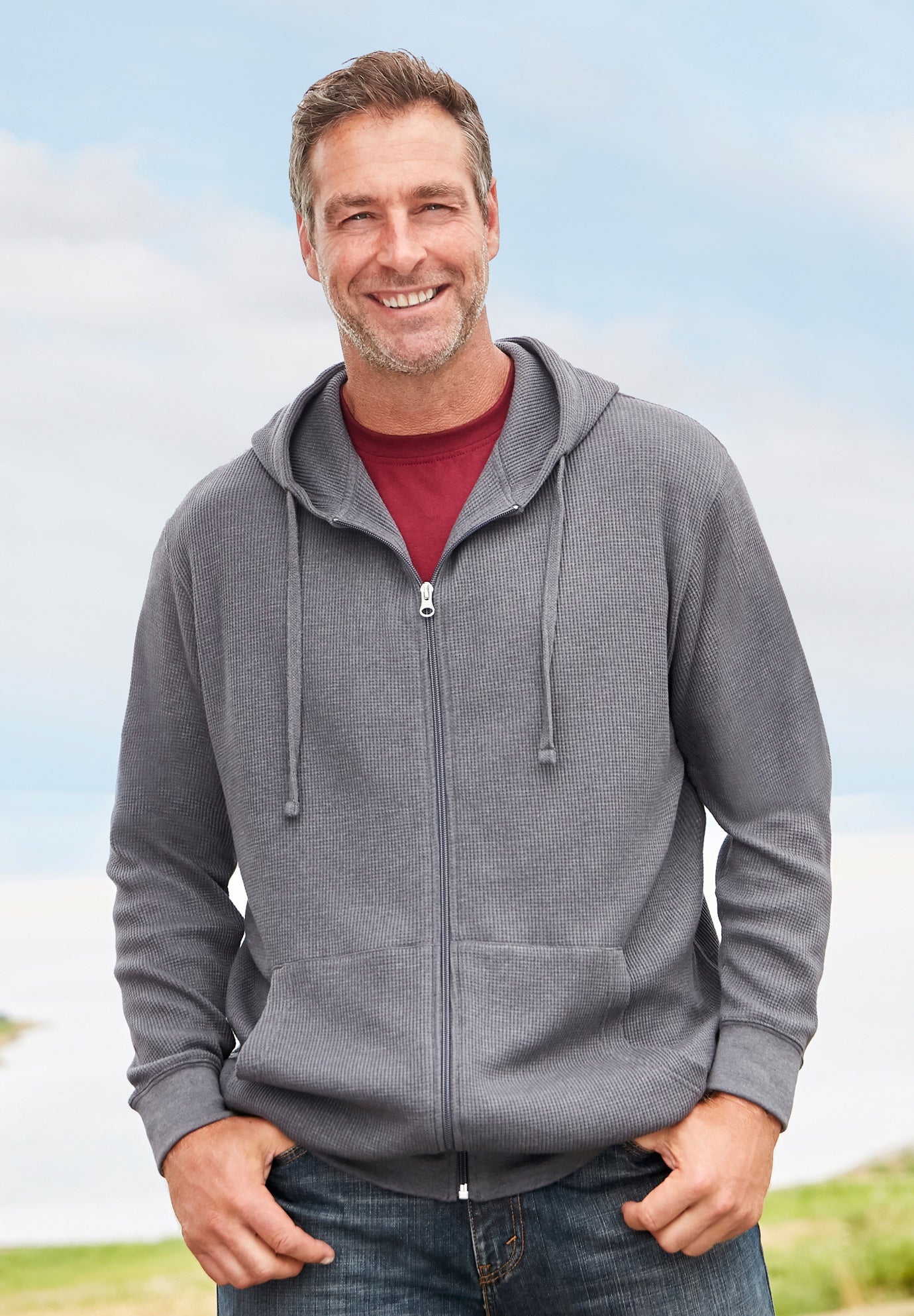 Boulder Creek™ Thermal Waffle Zip Hoodie image number 0