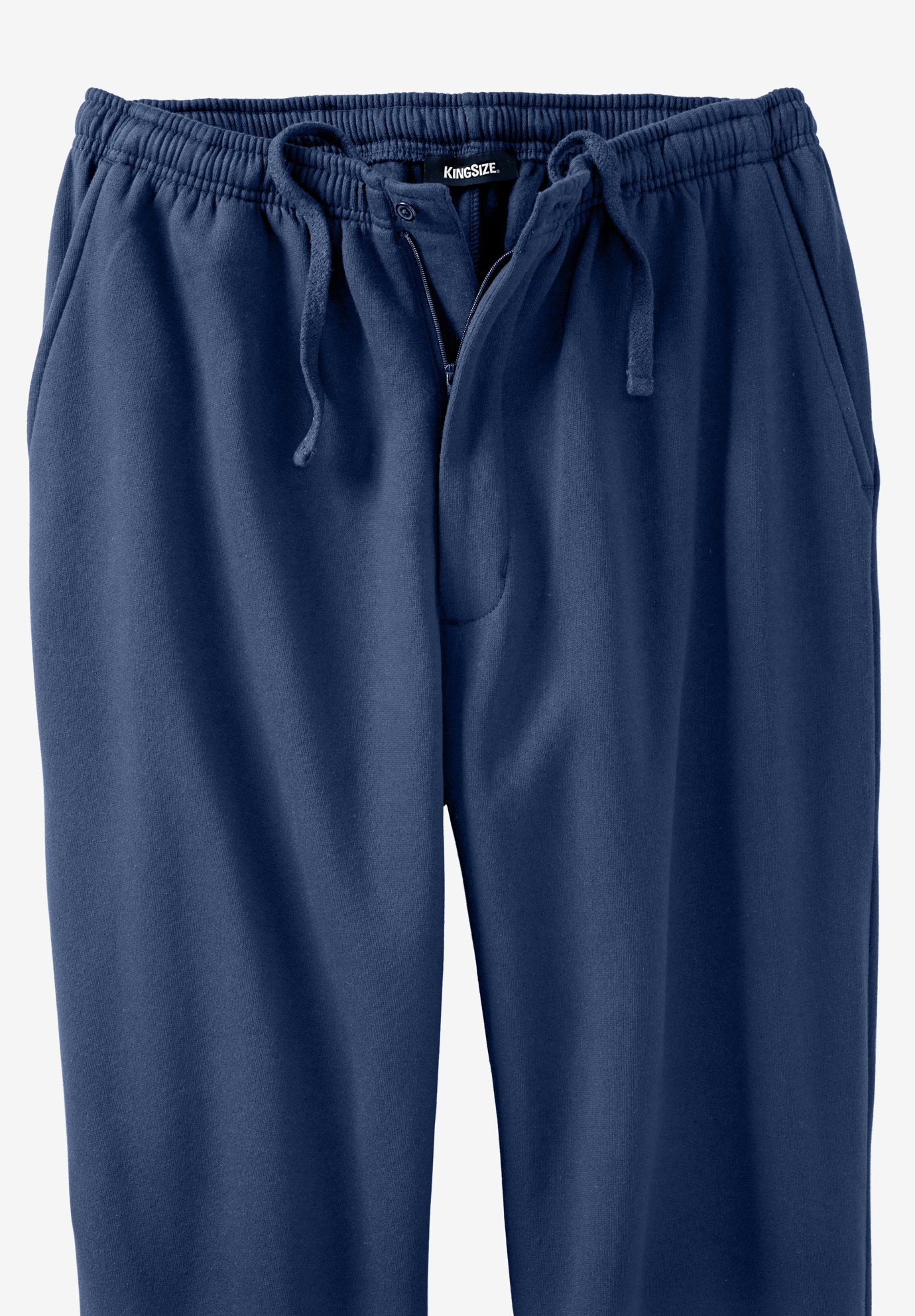Fleece Zip Fly Pants with Relaxed Fit, Heather Charcoal