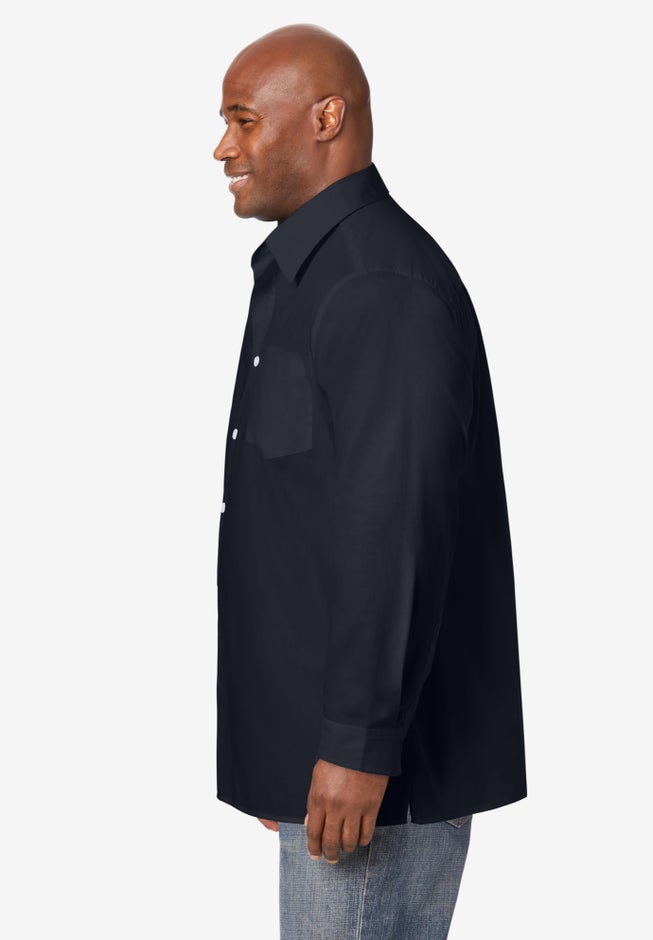 KingSize Big & Tall The No-Tuck Casual Shirt - Black KingSize Big & Tall The No-Tuck Casual Shirt - Black