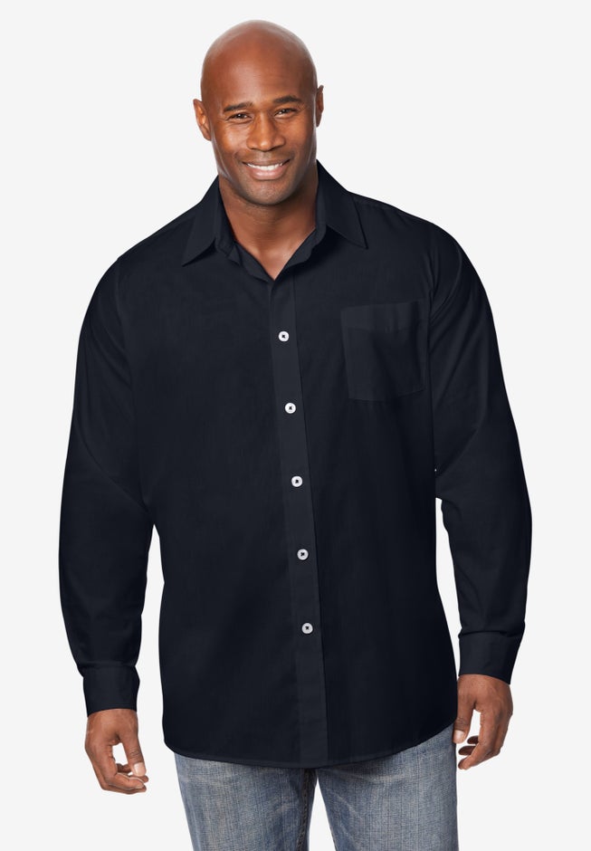 KingSize Big & Tall The No-Tuck Casual Shirt - Black KingSize Big & Tall The No-Tuck Casual Shirt - Black