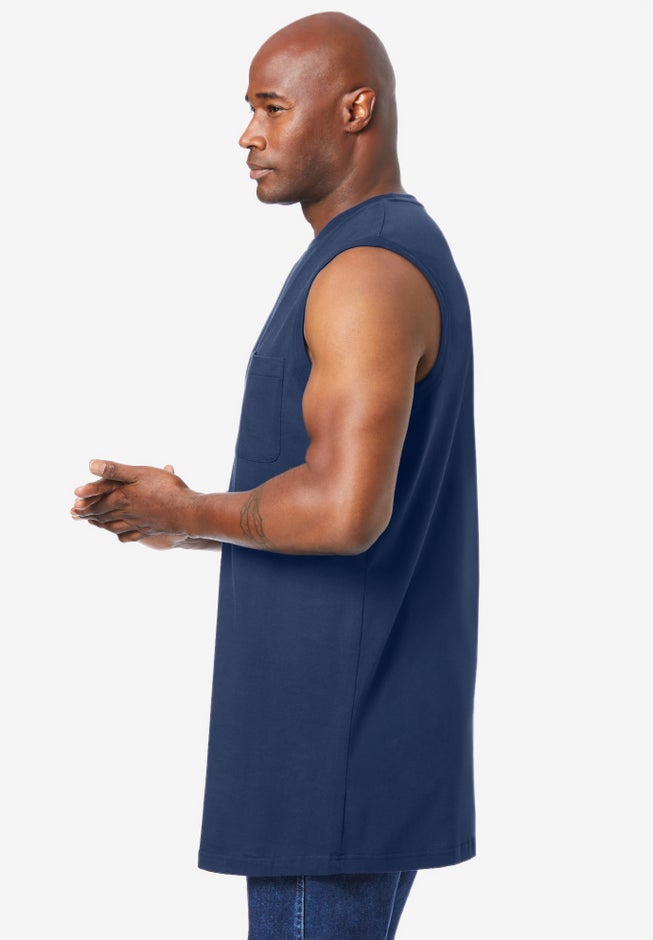 Shrink-Less Longer-Length Lightweight Muscle Pocket Tee image number 2