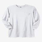 Shrink-Less Lightweight Longer-Length Long-Sleeve Crewneck Pocket Tee image number null