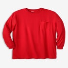 Shrink-Less Lightweight Longer-Length Long-Sleeve Crewneck Pocket Tee image number 0
