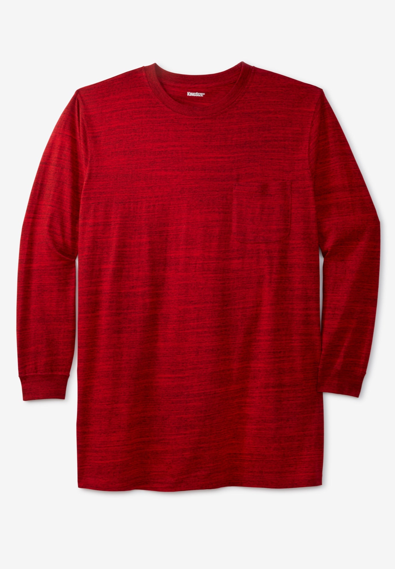 Shrink-Less Lightweight Longer-Length Long-Sleeve Crewneck Pocket Tee image number 0