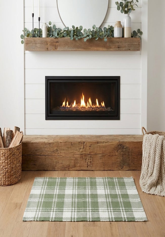 Handwoven Plaid Indoor/Outdoor Layering Rug image number 3