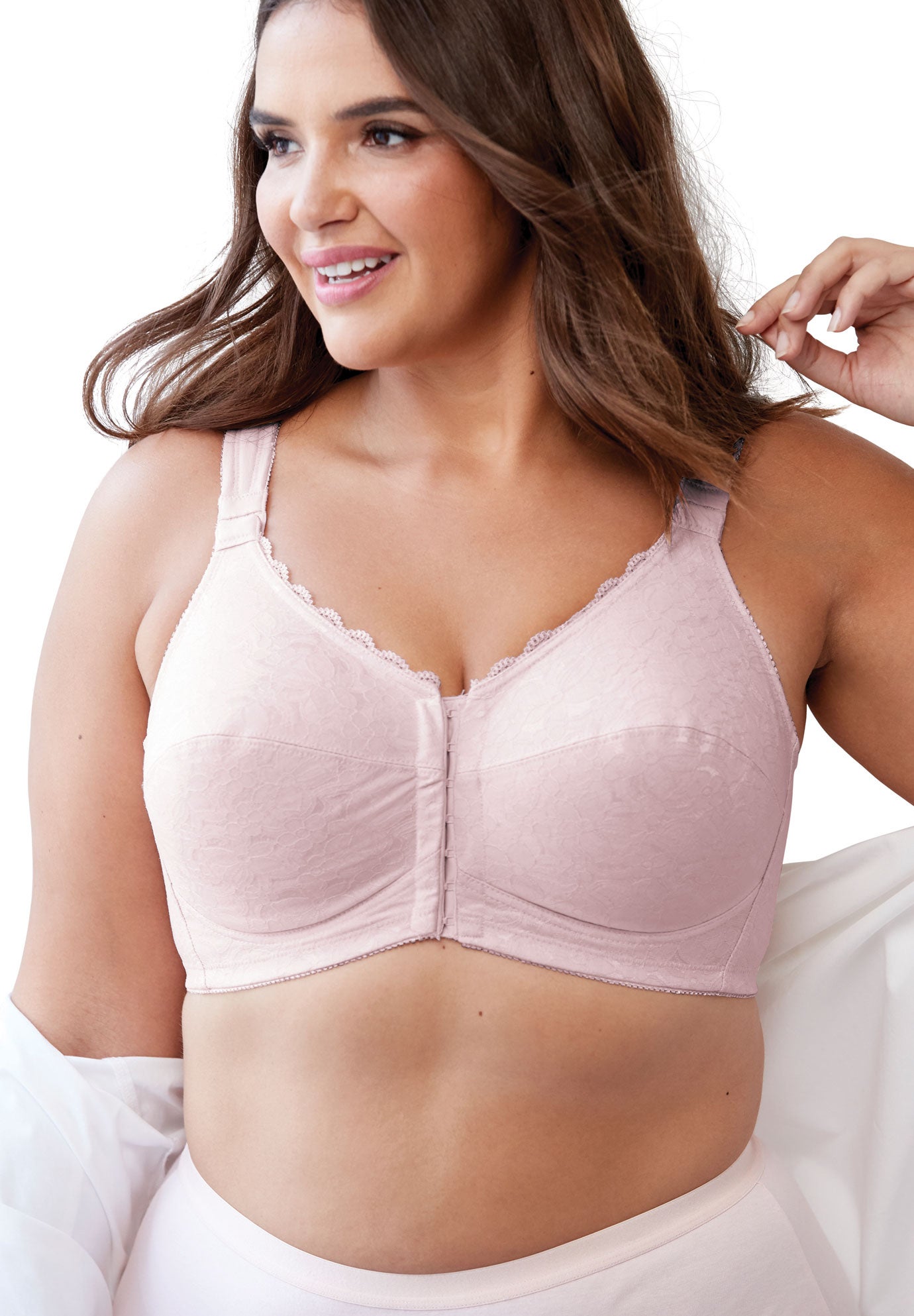 Front Close Wireless Posture Bra image number 5