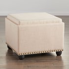 400 lbs. Weight Capacity 22" Square Studded Ottoman image number null