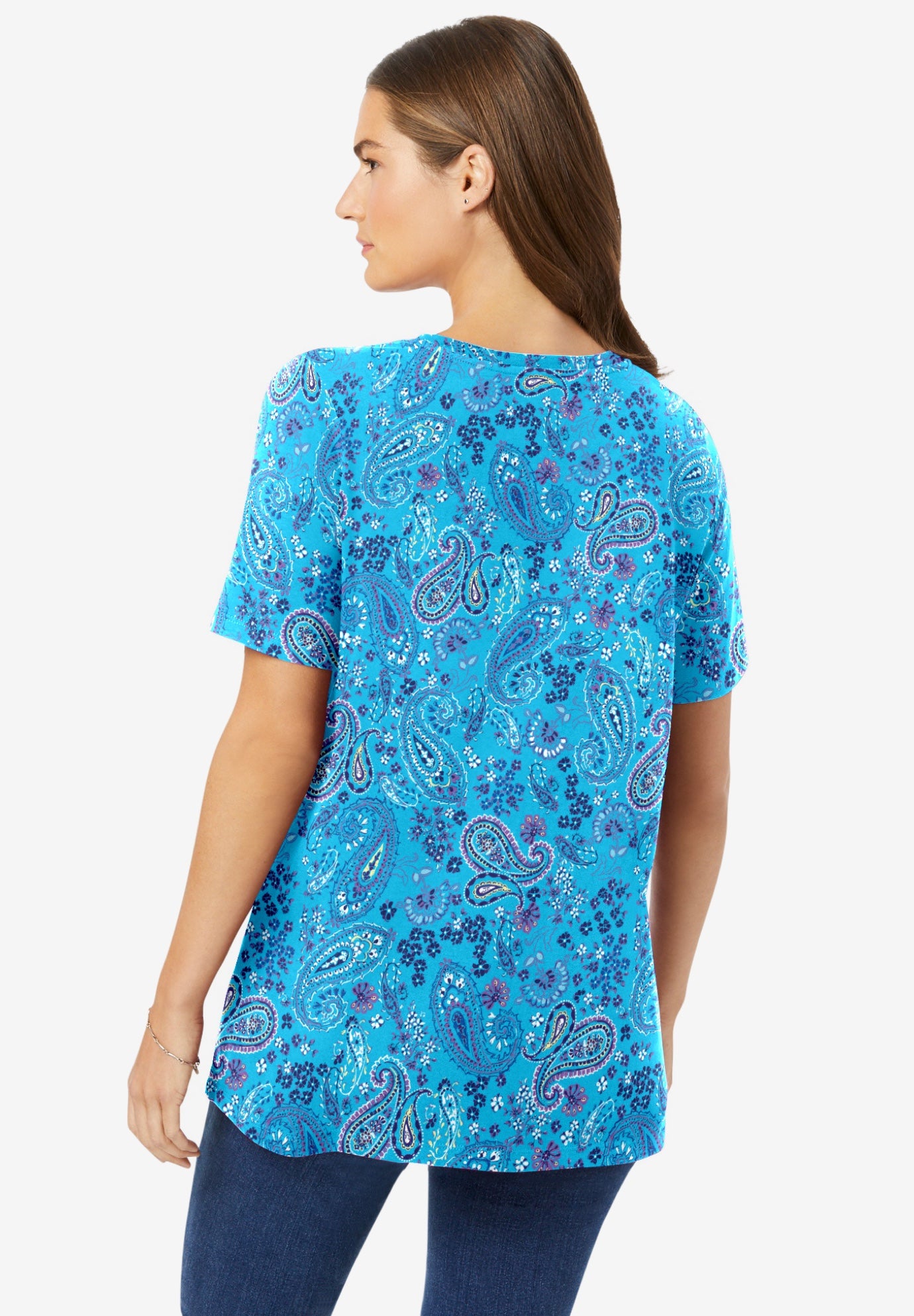 Perfect Printed Short-Sleeve Crewneck Tee image number 1