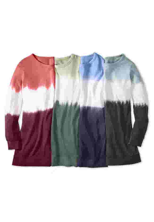 Tie-dyed knit sweatshirt tunic image number 6