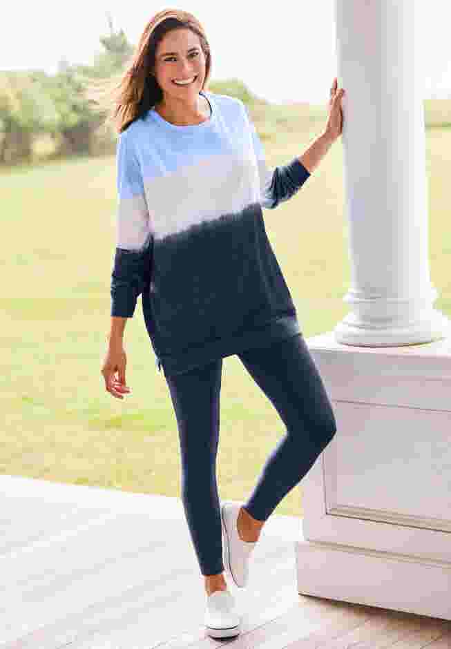 Tie-dyed knit sweatshirt tunic image number 8
