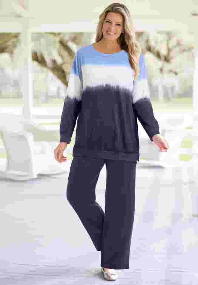 Tie-dyed knit sweatshirt tunic image number 0