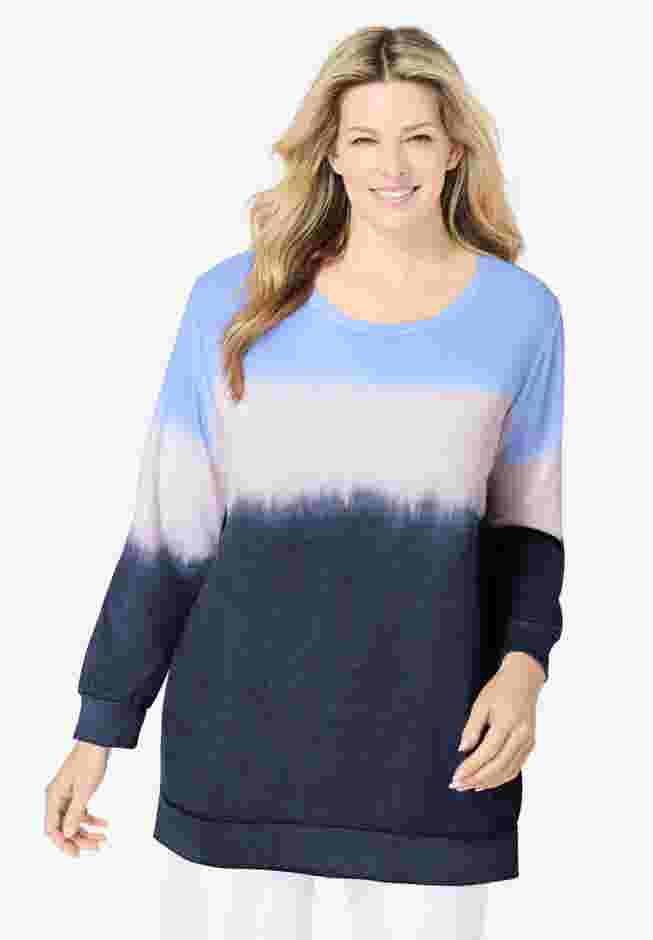 Tie-dyed knit sweatshirt tunic image number 1