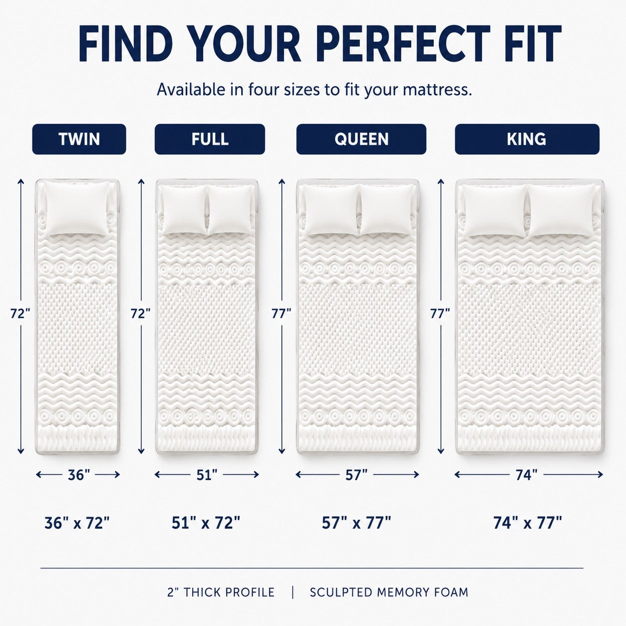 2 Inch 7-Zone Memory Foam Mattress Topper image number 2