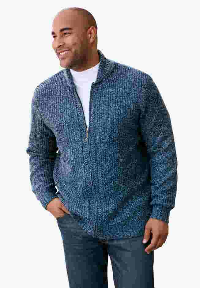 Shaker Knit Zip-Front Cardigan image number 1