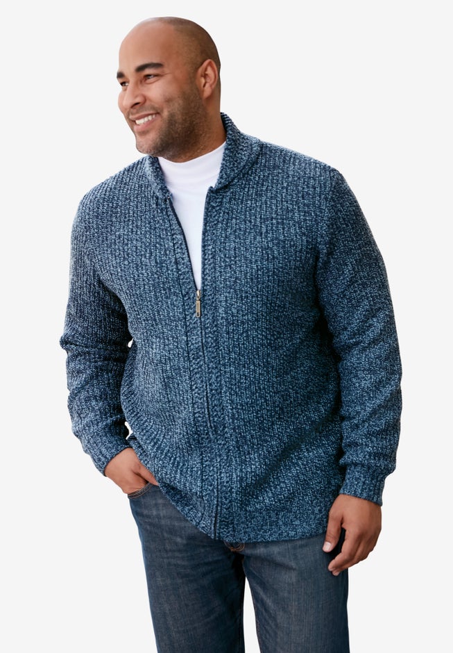 Shaker Knit Zip-Front Cardigan image number 1