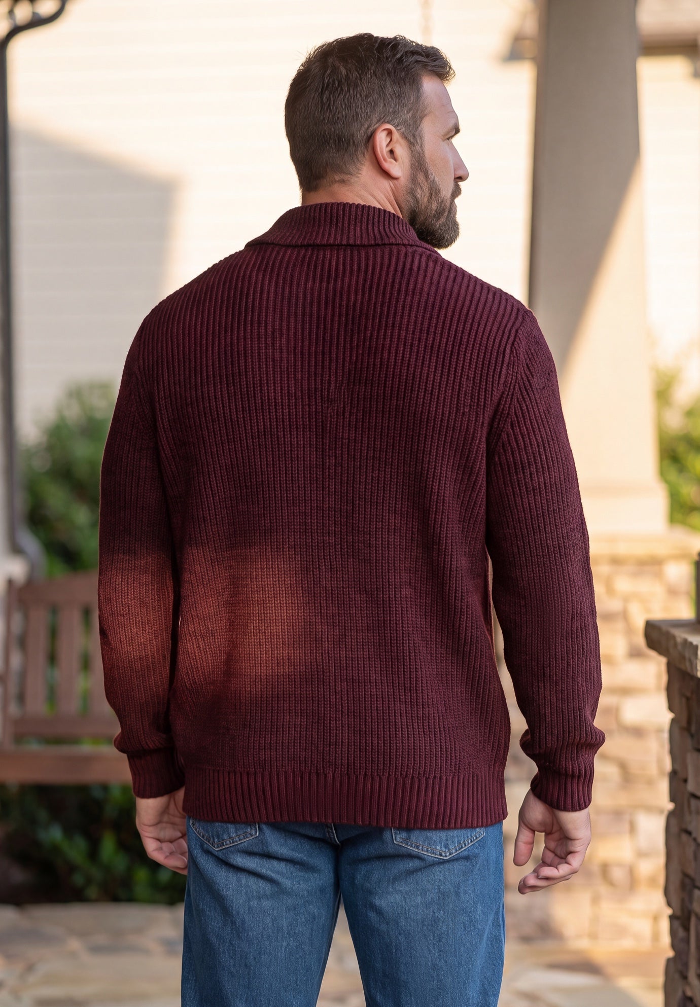 Shaker Knit Zip-Front Cardigan image number 1