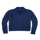 Shaker Knit Zip-Front Cardigan image number null
