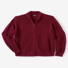 Shaker Knit Zip-Front Cardigan image number null
