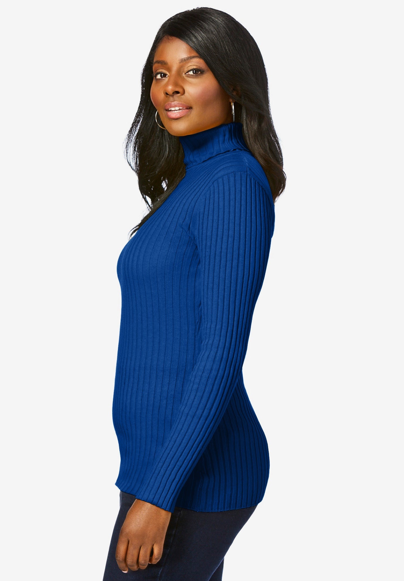 Ribbed Cotton Turtleneck Sweater image number 2