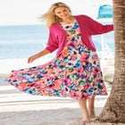 Short-Sleeve Crinkle Dress image number null