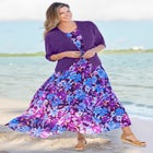 Short-Sleeve Crinkle Dress image number null