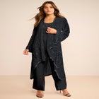 Plus Size Beaded Georgette Scoop Neck 3-Piece Pant Set image number null