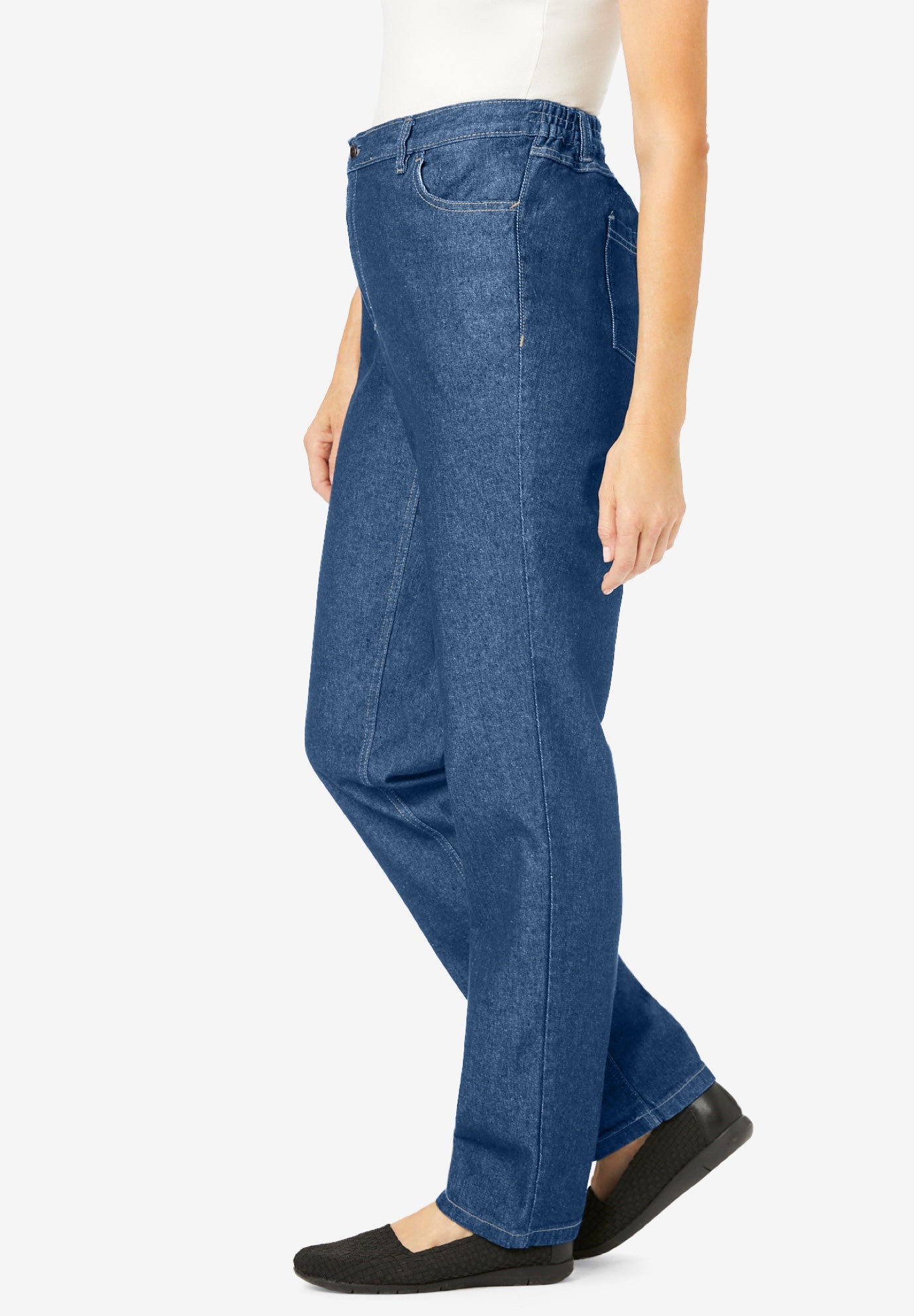 Perfect All-Cotton Back-Elastic Denim Jeans image number 2