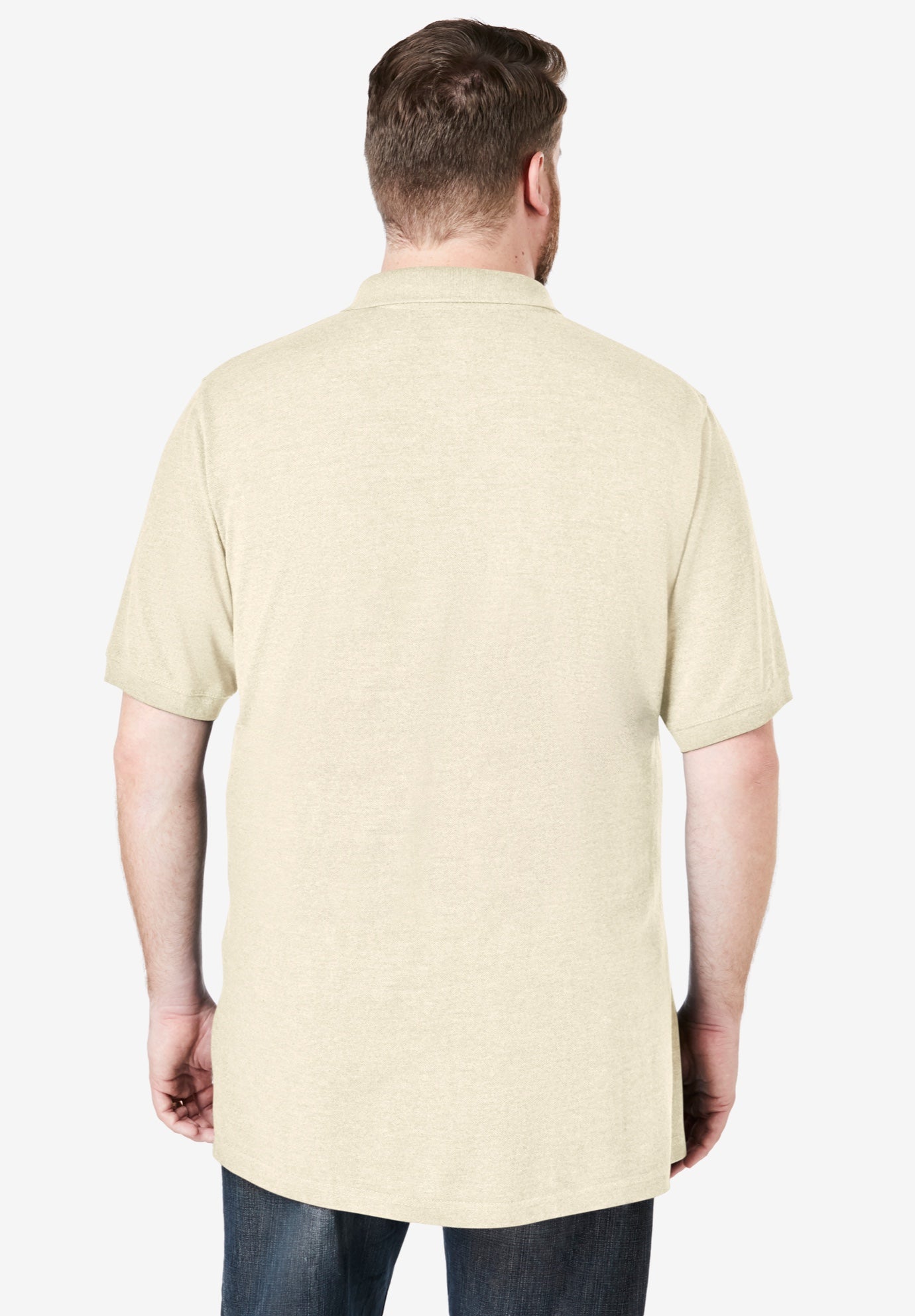 Longer-Length Shrink-Less&trade; Cotton Polo Shirt image number 2