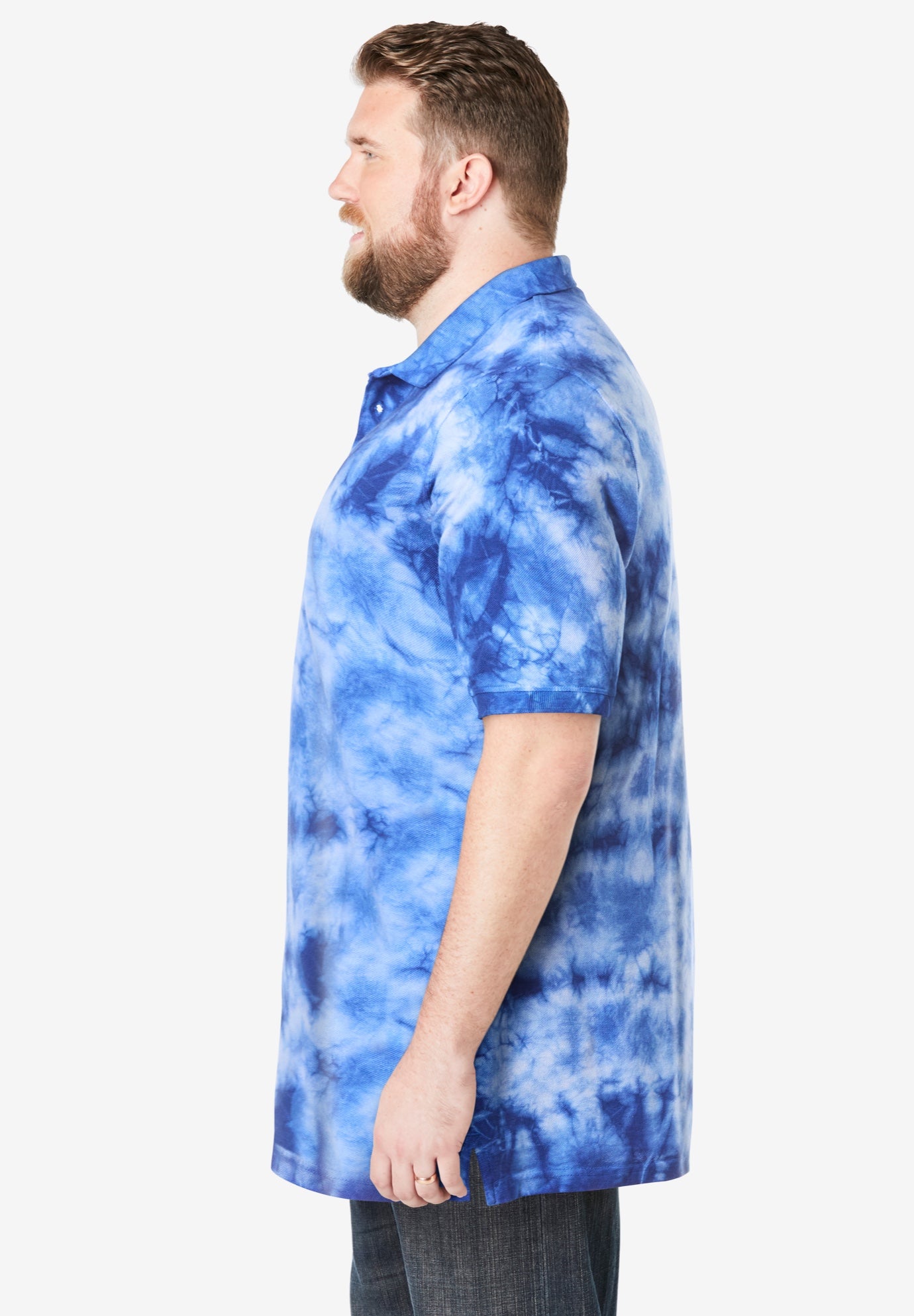 Longer-Length Shrink-Less&trade; Cotton Polo Shirt image number 3