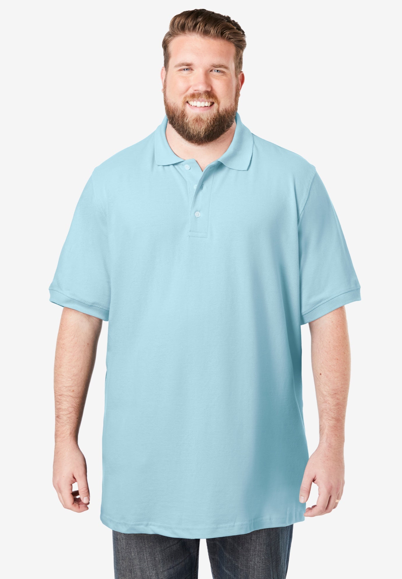 Longer-Length Shrink-Less&trade; Cotton Polo Shirt image number 0