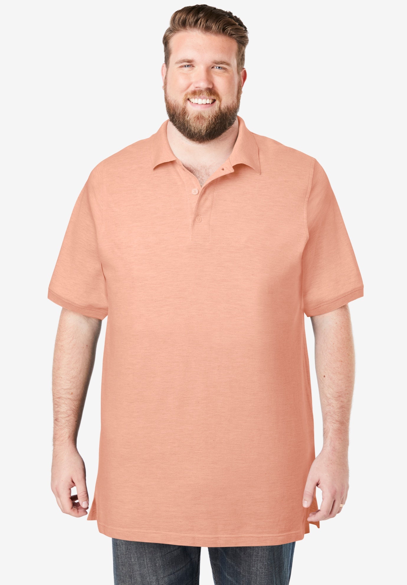 Shrink-Less&trade; Longer-Length Cotton Polo Shirt image number 0
