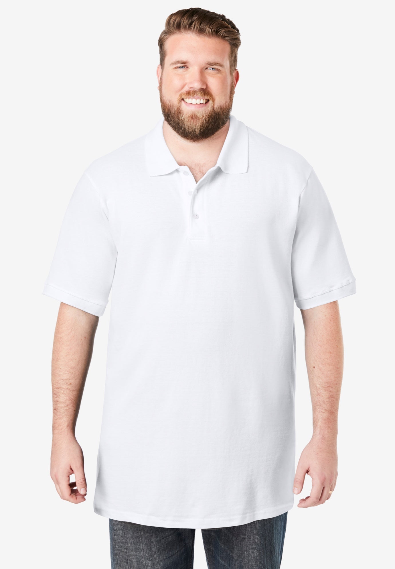 Longer-Length Shrink-Less&trade; Cotton Polo Shirt image number 0