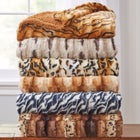 Faux Fur Animal Print Throw image number null
