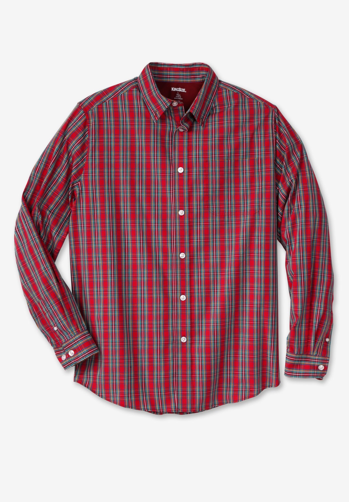 Long Sleeve Wrinkle-Free Plaid Shirt image number 0