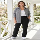 7-Day Straight-Leg Elastic-Waist Stretchy Knit Pant image number null