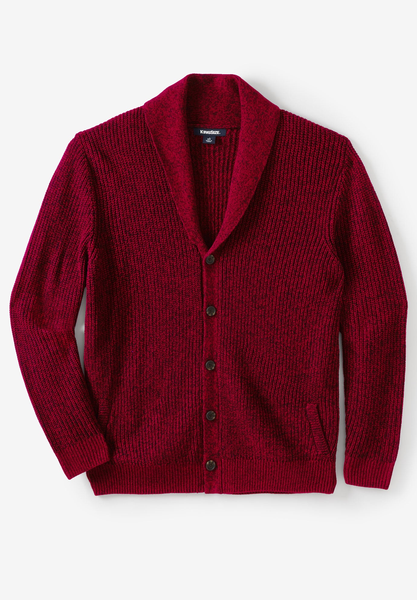 Shaker Knit Shawl-Collar Cardigan Sweater image number 0