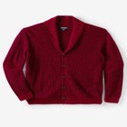 Shaker Knit Shawl-Collar Cardigan Sweater image number null