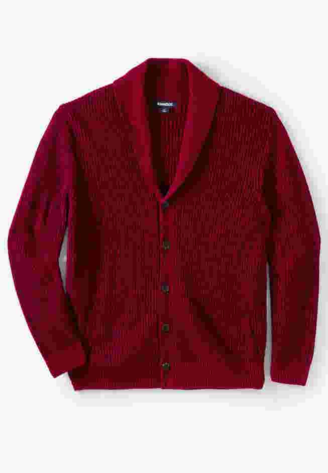 Shaker Knit Shawl-Collar Cardigan Sweater image number 0