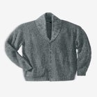 Shaker Knit Shawl-Collar Cardigan Sweater image number null