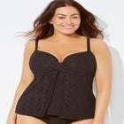 Faux Flyaway Crochet Underwire Tankini Top image number null