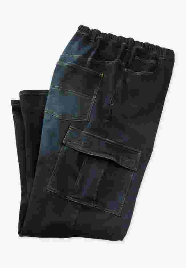 Relaxed Fit Cargo Denim Look Sweatpants image number 4