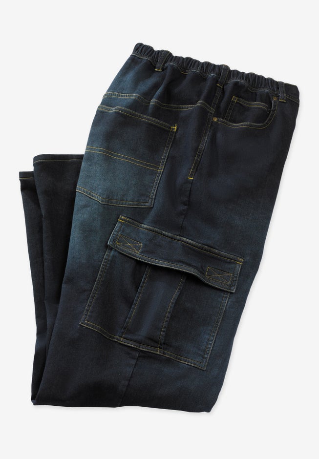 Relaxed Fit Cargo Denim Look Sweatpants image number 1