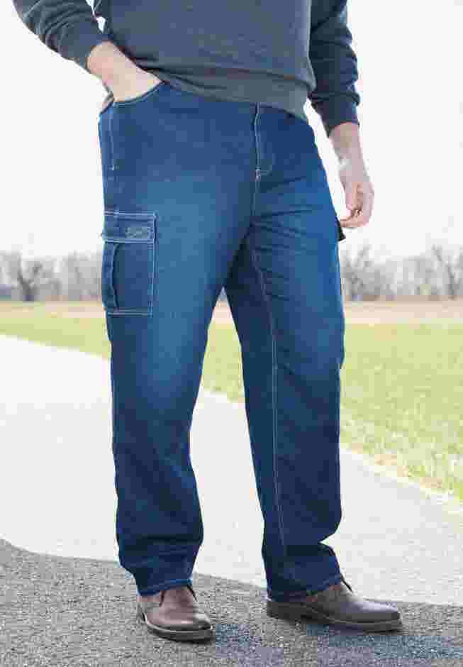 Relaxed Fit Cargo Denim Look Sweatpants image number 7