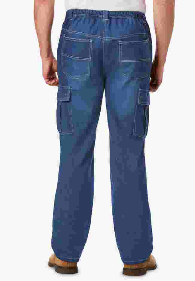 Relaxed Fit Cargo Denim Look Sweatpants image number 1