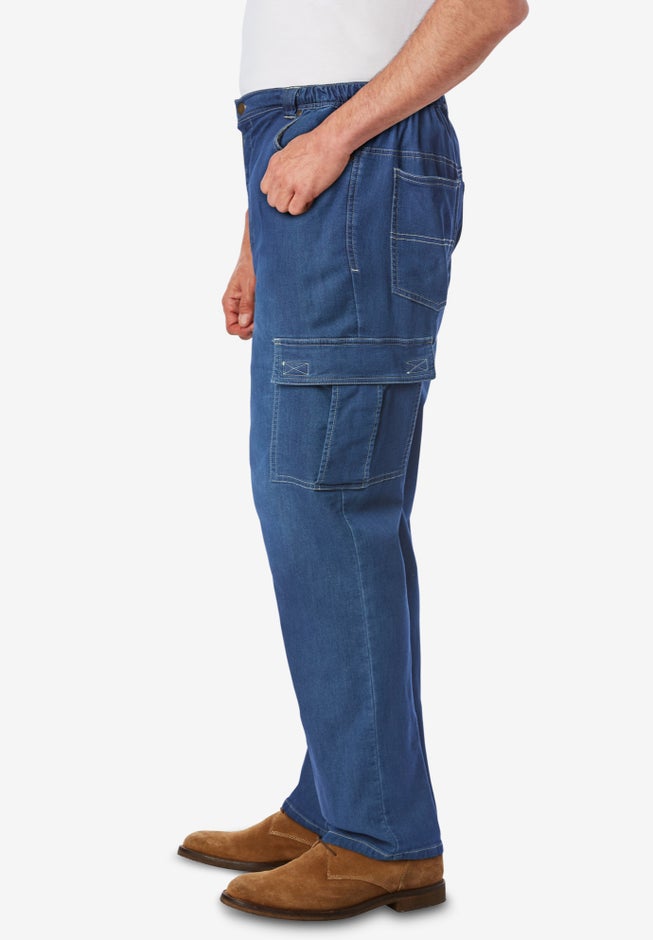 Relaxed Fit Cargo Denim Look Sweatpants image number 1