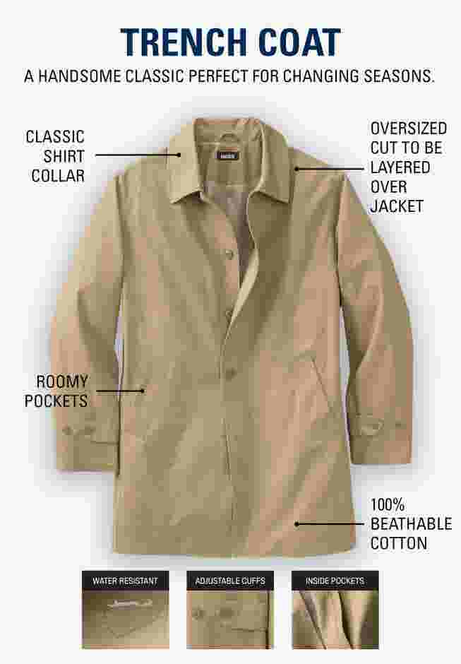 Water-Resistant Trench Coat image number 1