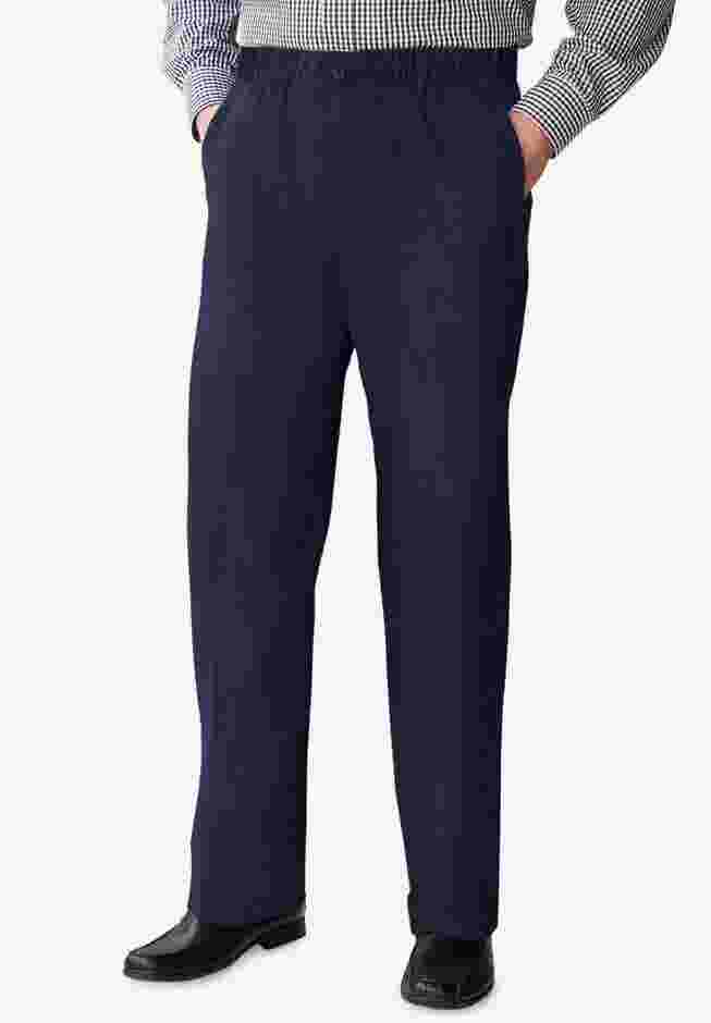Relaxed Fit Wrinkle-Free Full Elastic Plain Front Pants image number 0